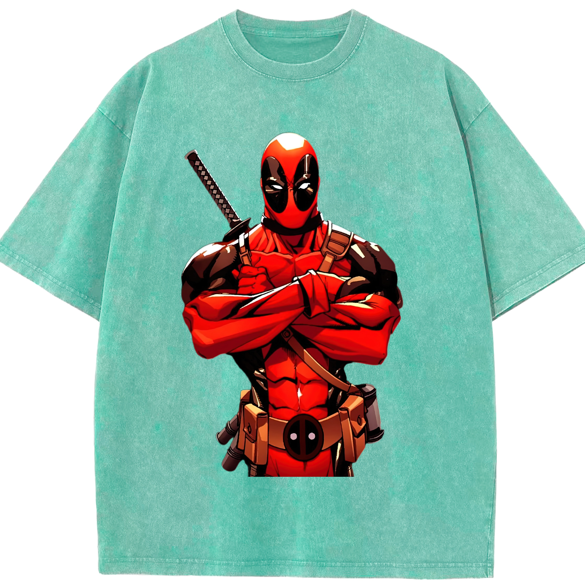 （画像用） Deadpool デッドプール 綿100% ヴィンテージ風 半袖Tシャツ（フロントプリント）